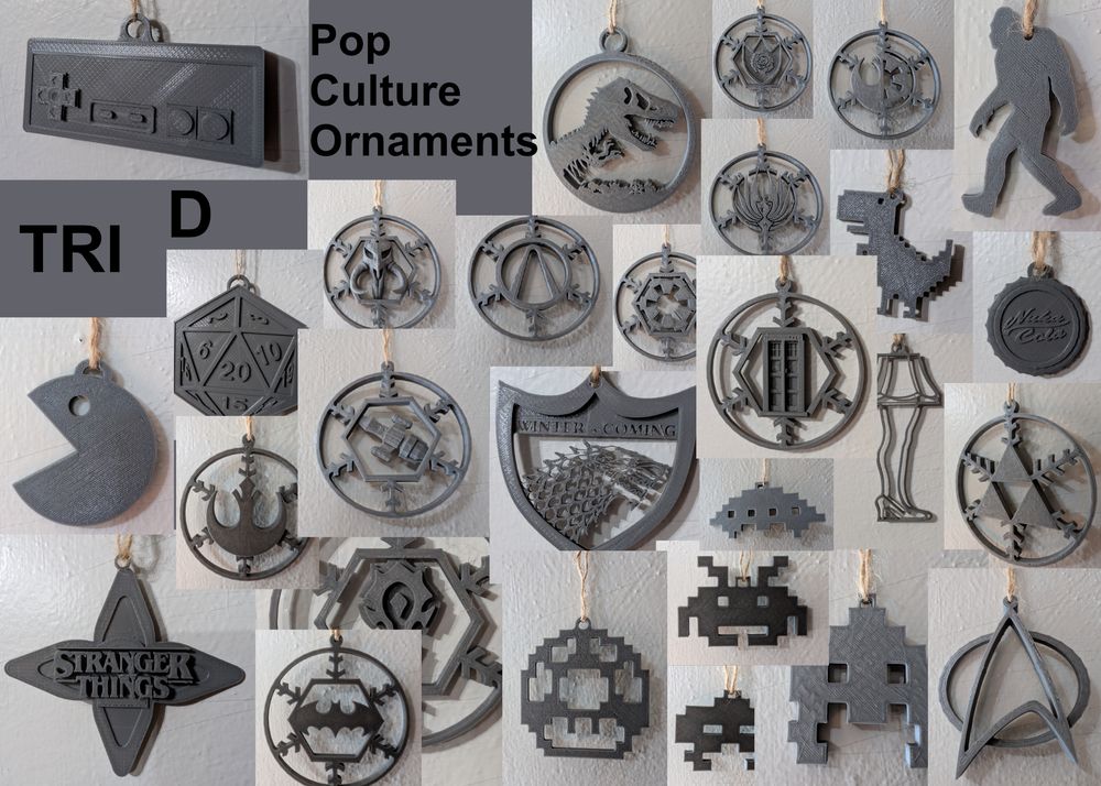 3D Printed Pop Culture Ornaments